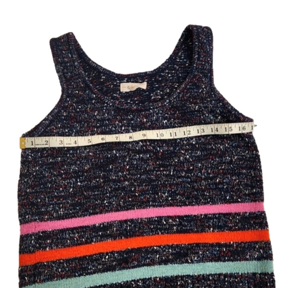 Womens Lou & Grey for LOFT blue spotted colorful stripe sweater tank size Large - Picture 13 of 15